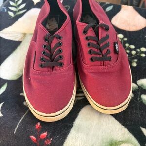 Vans Burgundy Canvas Sneakers